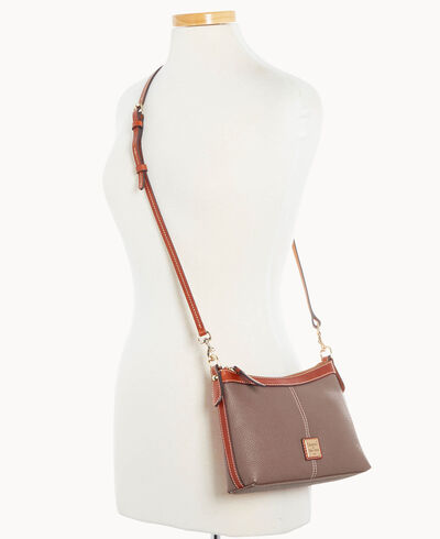 Pebble Grain Crossbody Pouch with Business Card Case