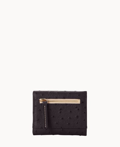 Ostrich Small Flap Credit Card Wallet