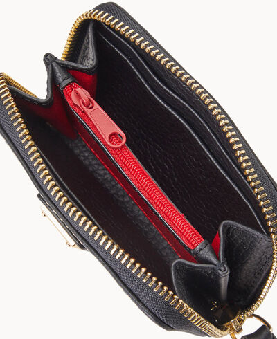 Pebble Grain Large Zip Around Credit Card Case