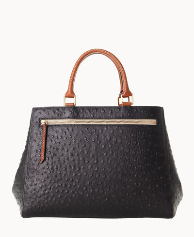 Ostrich Zip Satchel