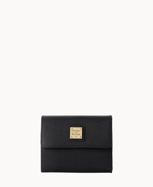 Saffiano Small Flap Credit Card Wallet