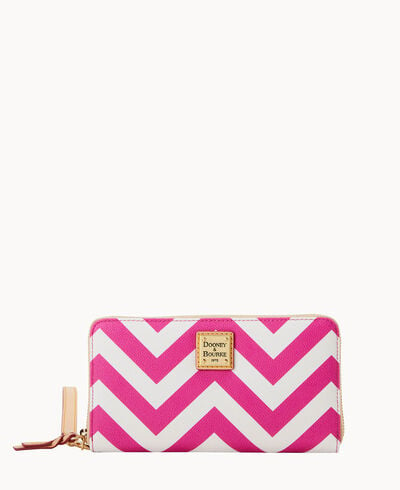 Chevron Large Zip Around Wallet