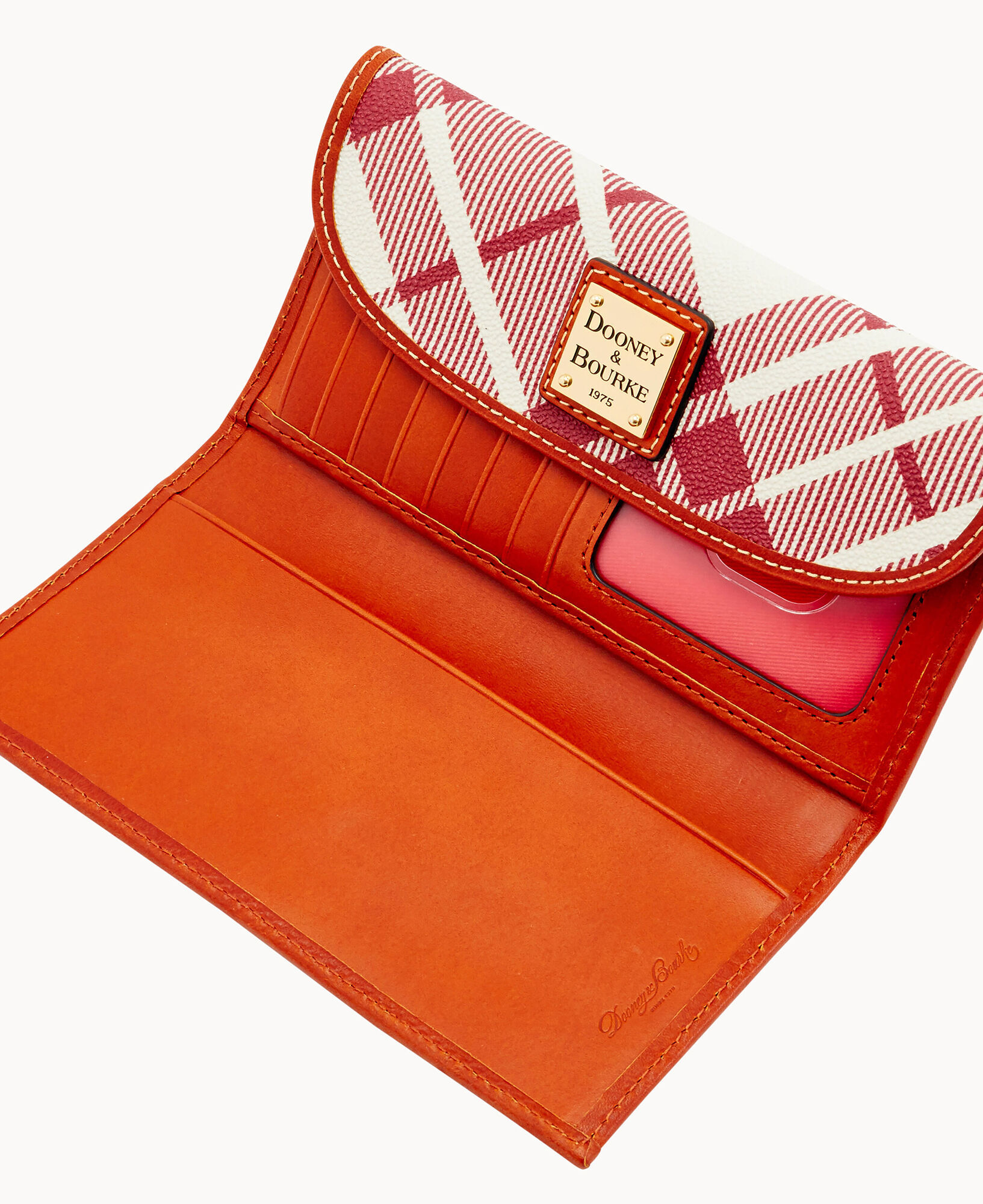 Dooney and bourke cranberry wallet hot sale