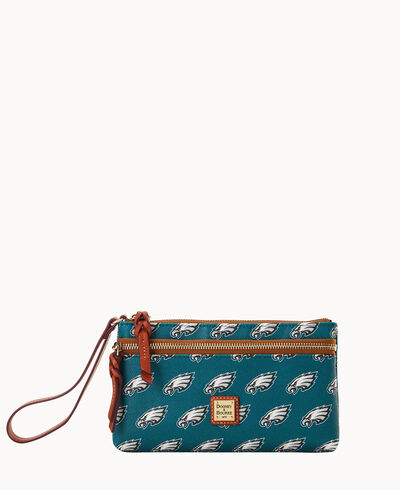 NFL Eagles Double Zip Wristlet