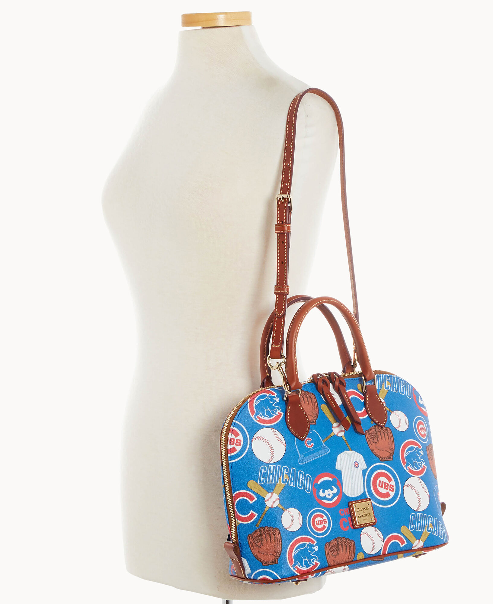 Dooney & Bourke MLB Chicago Cubs Small North South Top Zip Crossbody Shoulder Bag