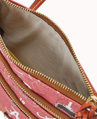 Collegiate University of Alabama North South Triple Zip Crossbody