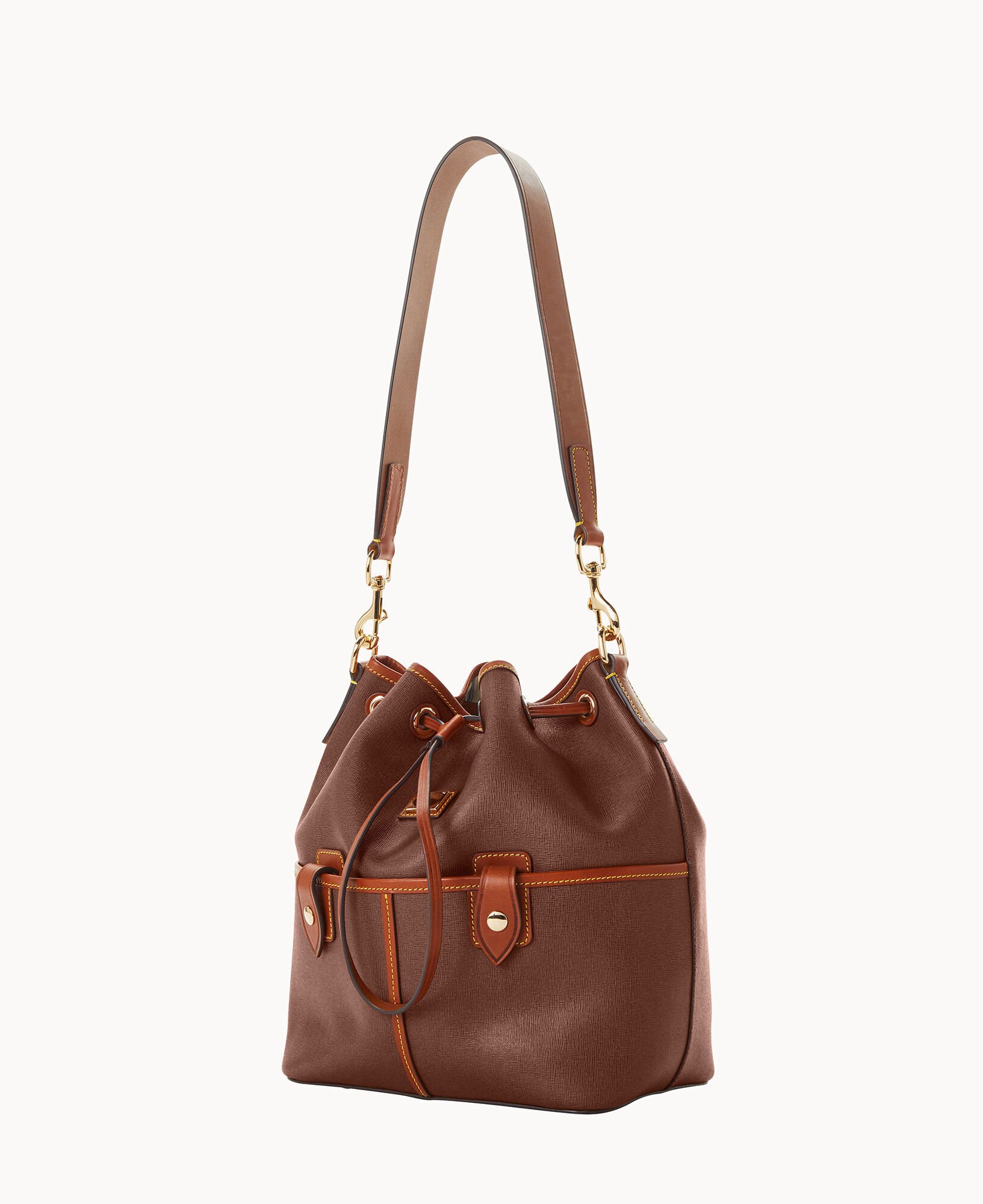 Saffiano drawstring outlet
