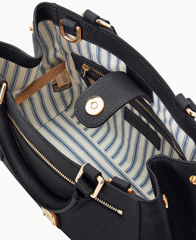 Saffiano Small Zip Satchel
