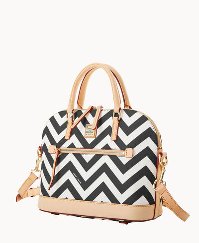 Chevron Domed Zip Satchel