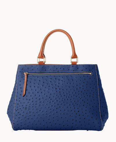 Ostrich Zip Satchel