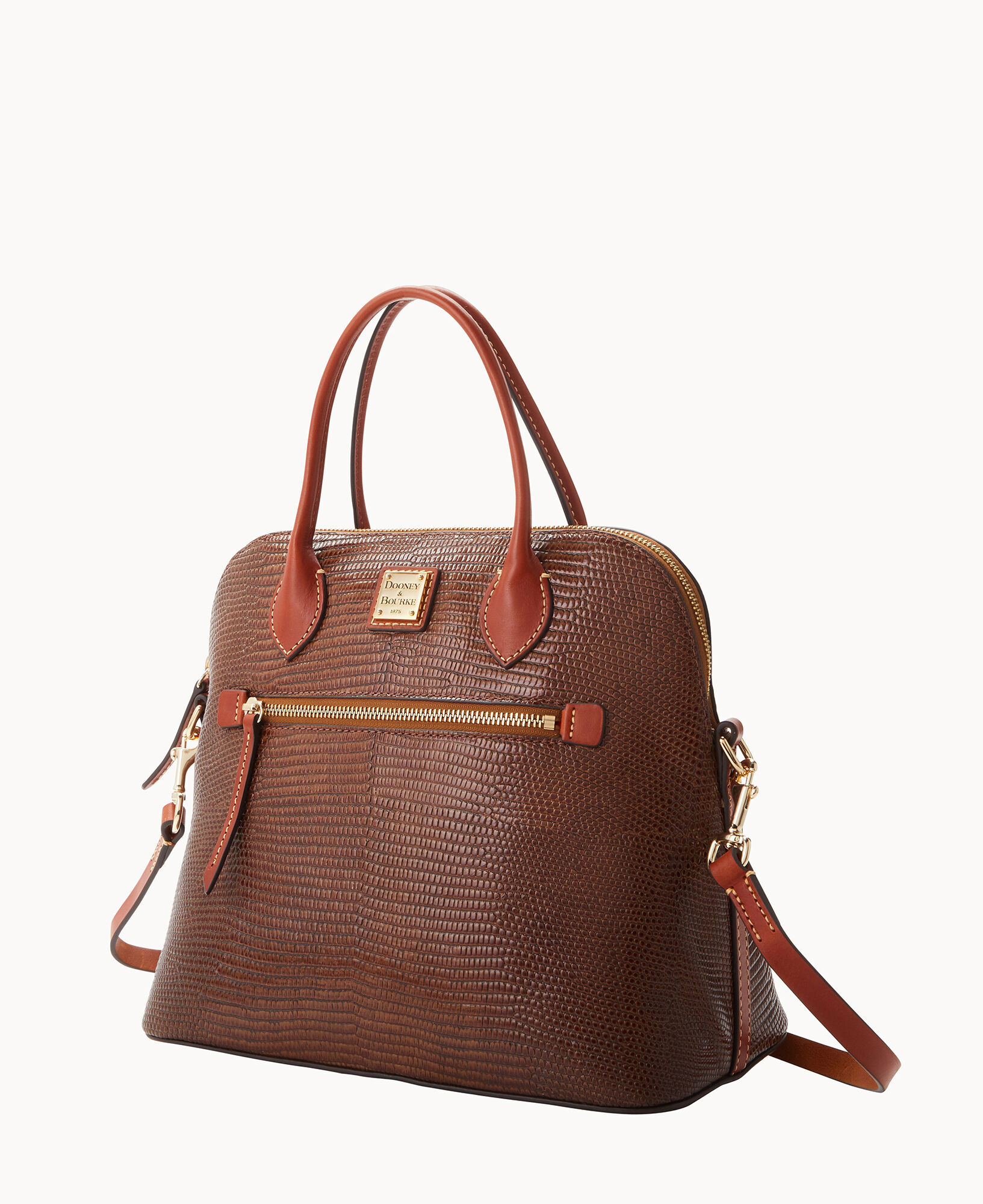 Embossed Lizard Large Domed Satchel