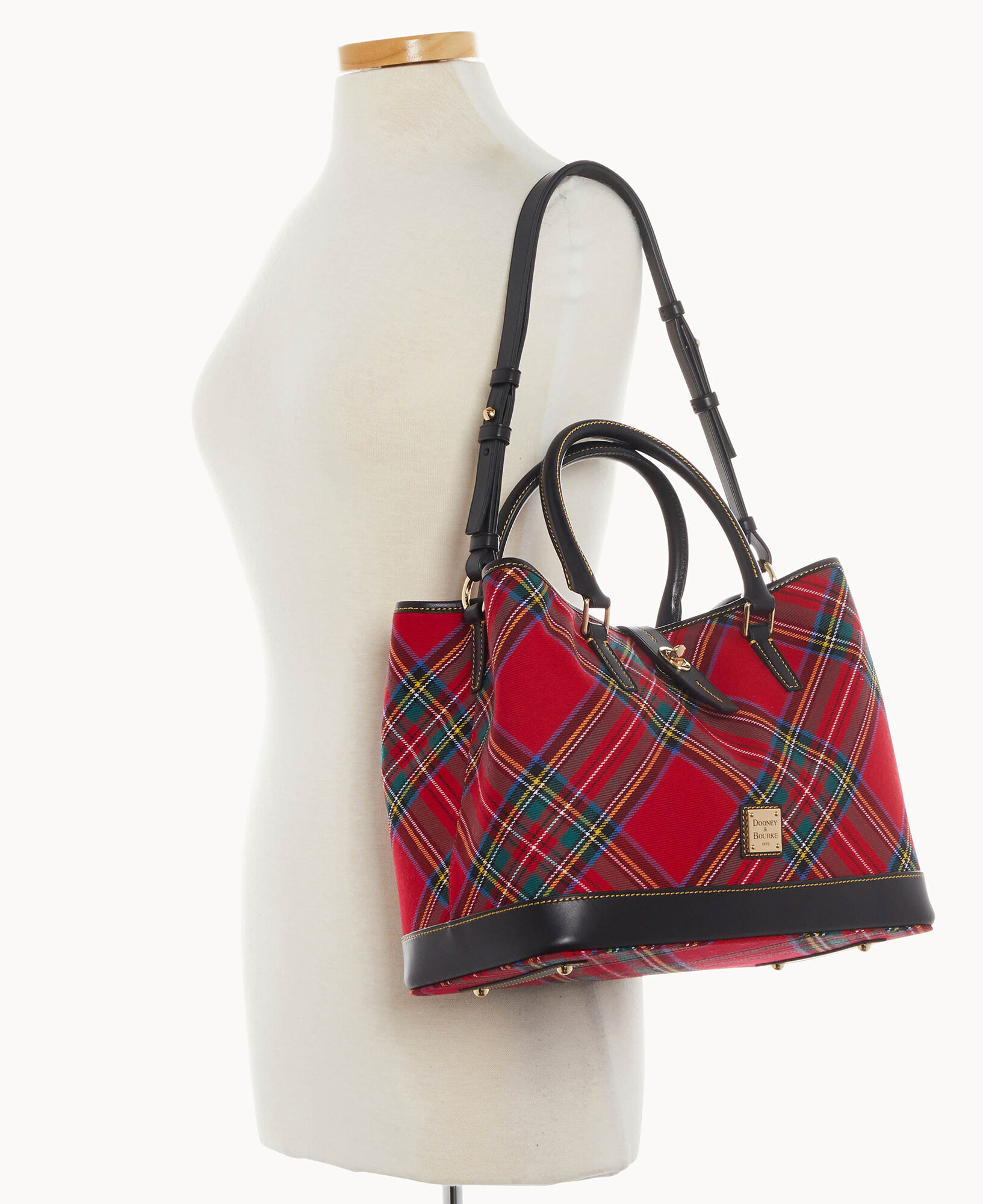 Dooney and bourke red plaid purse sale