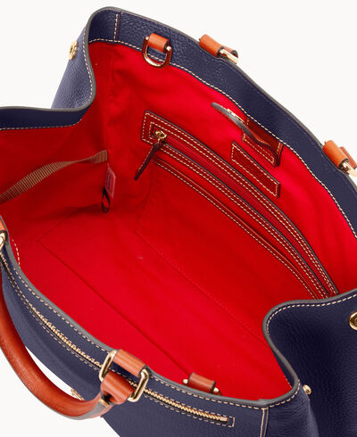 Pebble Grain Zip Satchel