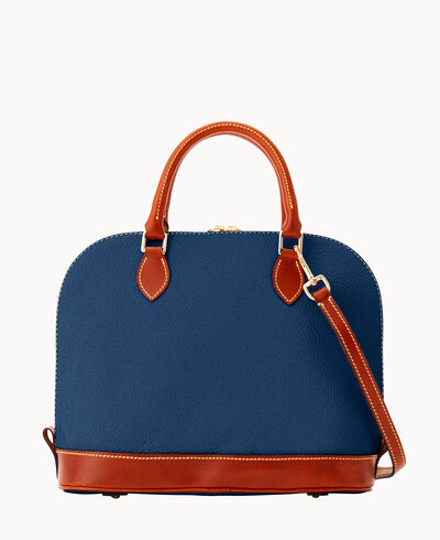 Pebble Grain Zip Zip Satchel