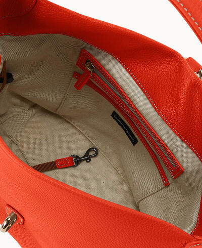 Lucca Leather Logo Lock Hobo
