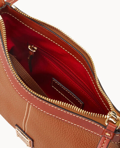 Pebble Grain Crossbody Pouch With Business Card Case