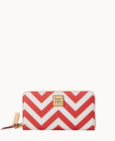 Chevron Large Zip Around Wallet