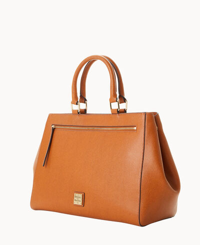 Saffiano Zip Satchel