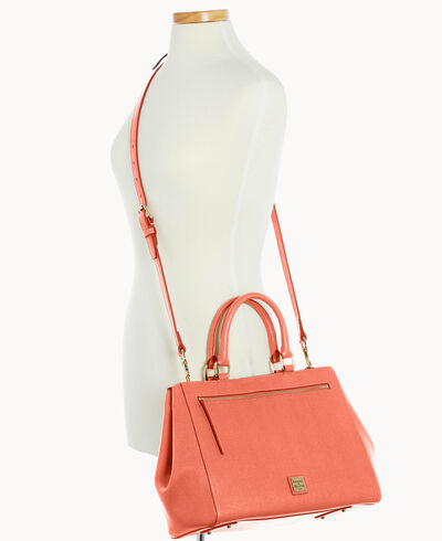 Saffiano Zip Satchel