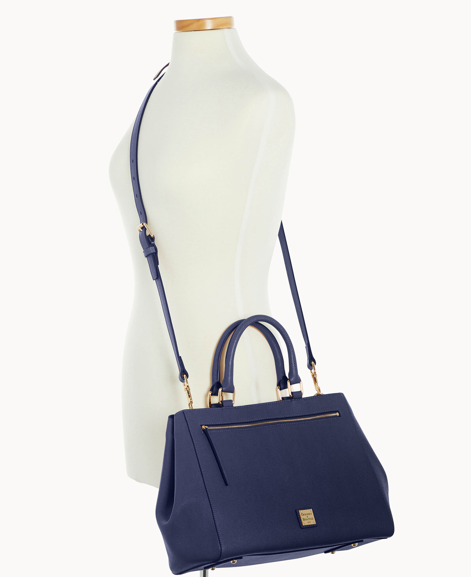 Dooney and bourke saffiano zip satchel clearance