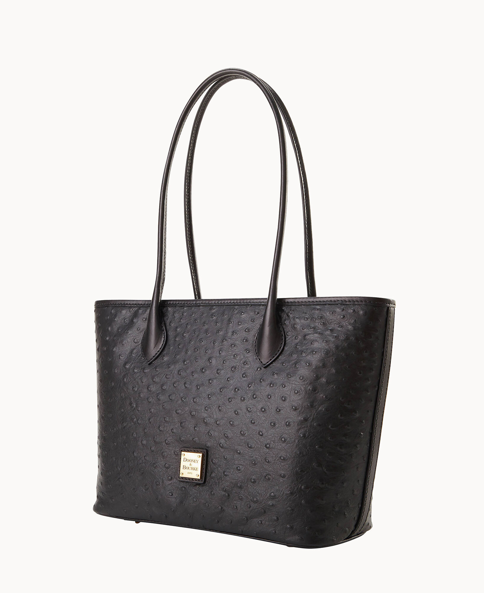 Dooney Bourke Women s Ostrich Leather Tote Shopping Bag in Black