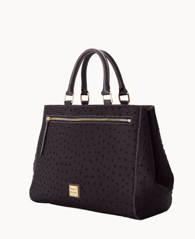 Ostrich Zip Satchel