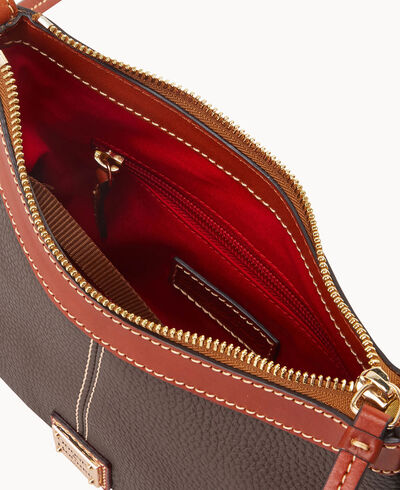Pebble Grain Crossbody Pouch With Business Card Case