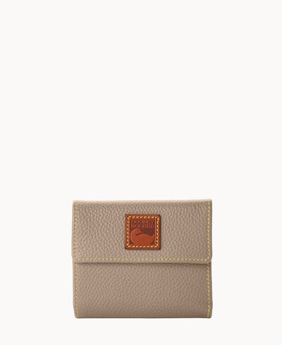 Pebble Grain Small Flap Credit Card Wallet