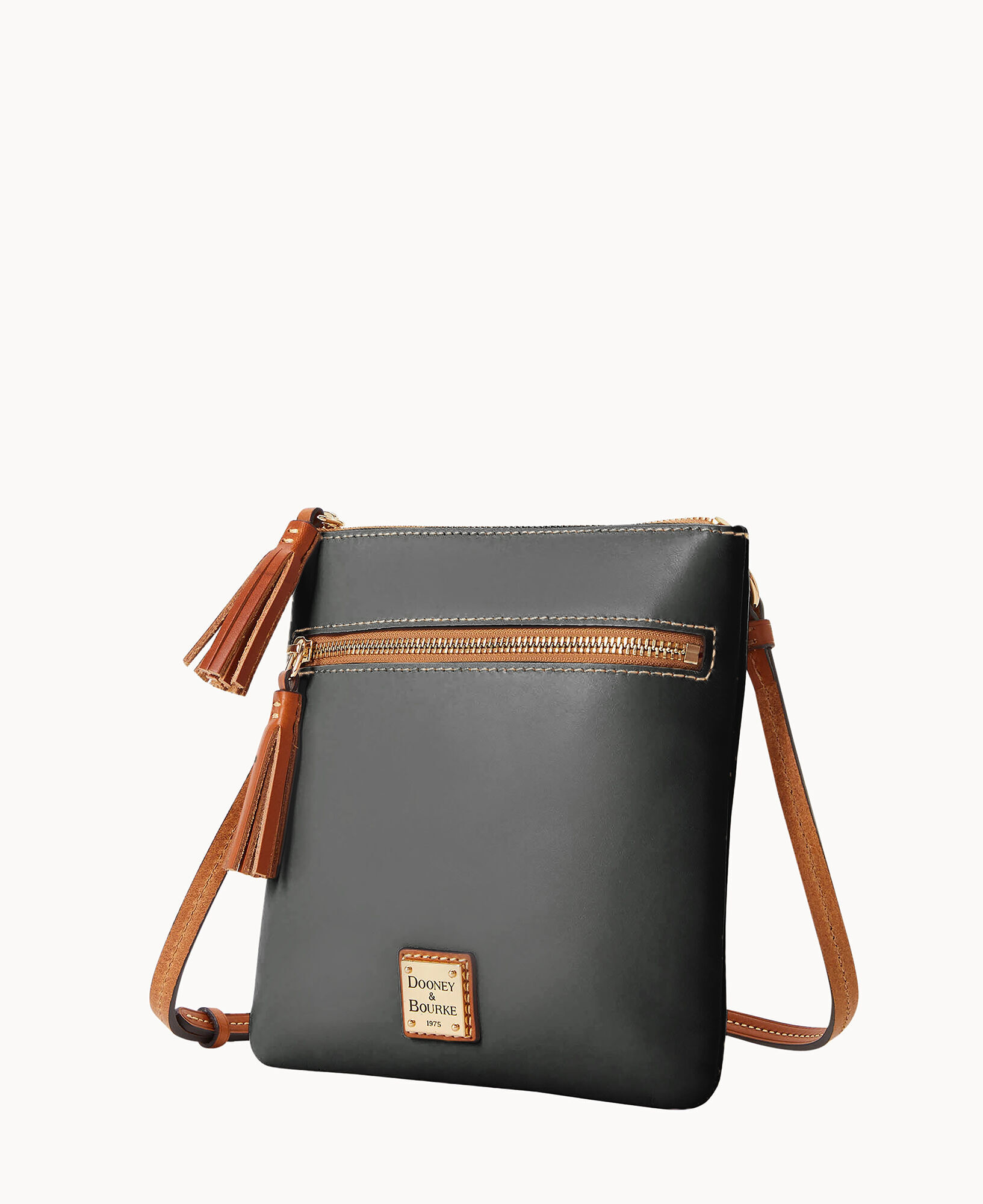 Dooney Bourke Wexford Leather Double Zip Tassel Crossbody