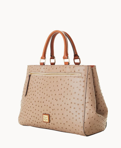 Ostrich Zip Satchel