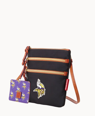 NFL Vikings North South Triple Zip w ID holder
