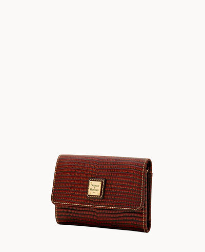 Embossed Lizard Flap Wallet
