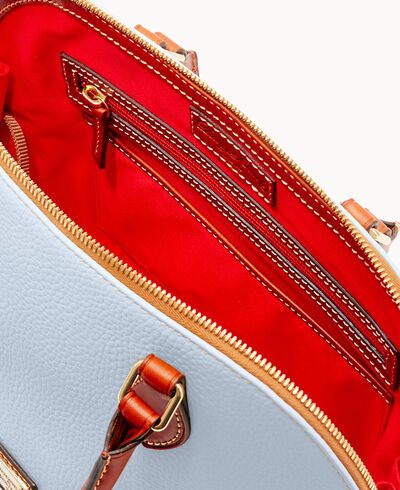 Pebble Grain Zip Zip Satchel