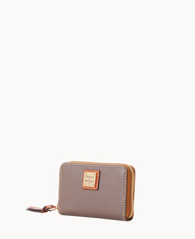 Pebble Grain Large Zip Around Credit Card Case