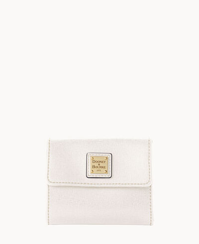 Saffiano Small Flap Credit Card Wallet