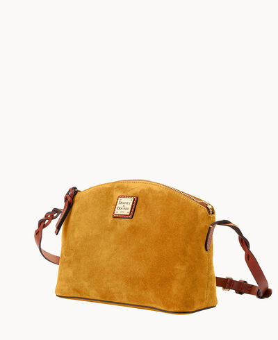 Suede Penny Crossbody