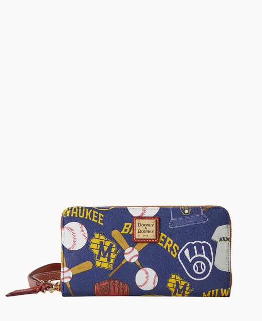 MLB Brewers Large Zip Around Wristlet