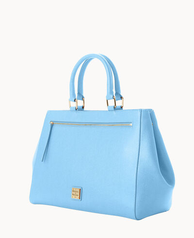 Saffiano Zip Satchel