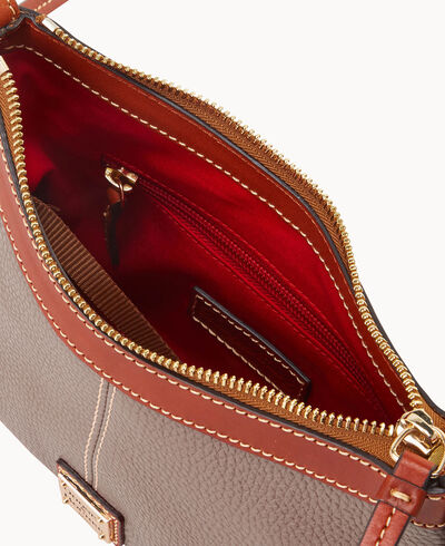 Pebble Grain Crossbody Pouch with Business Card Case