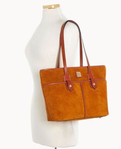 Suede Double Pocket Tote