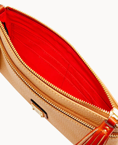 Pebble Grain Double Zip Wristlet