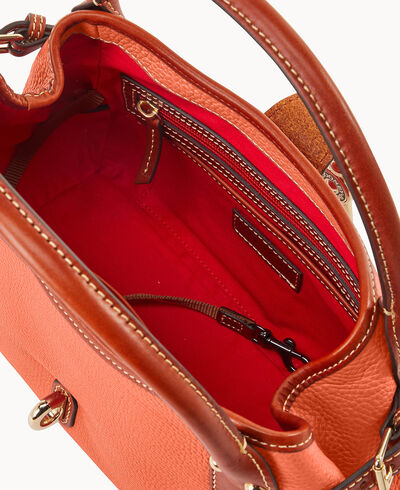 Pebble Grain Small Logo Lock Satchel