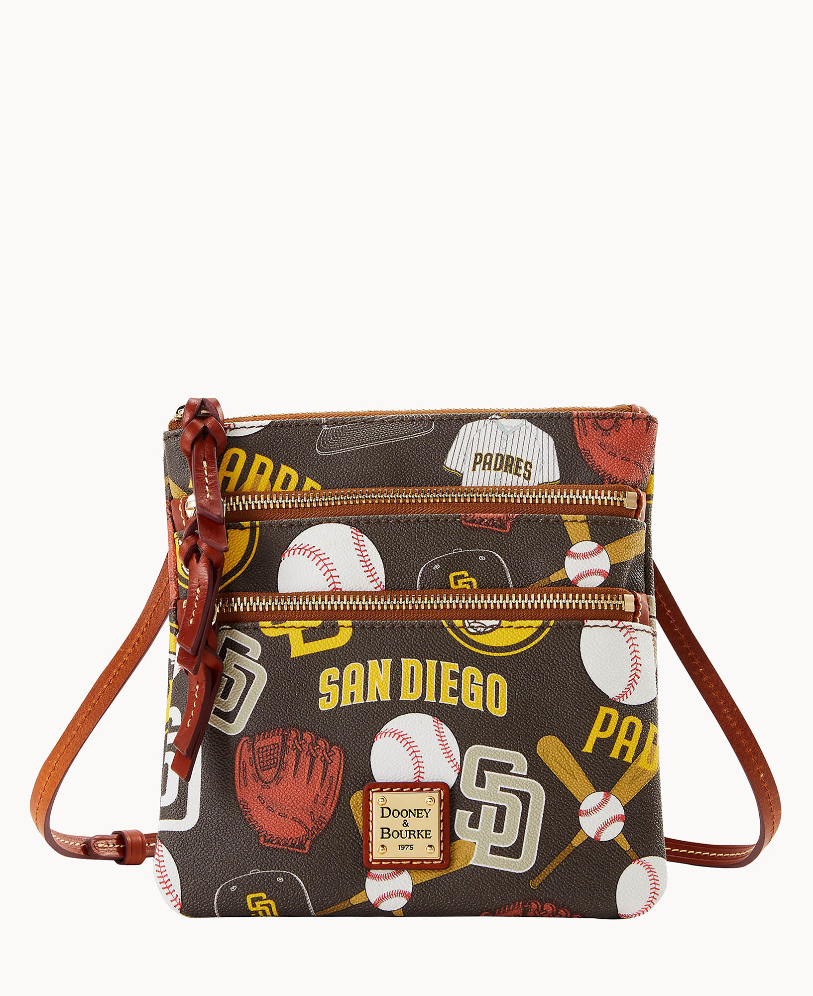 Dooney and bourke crossbody nylon triple zip deals