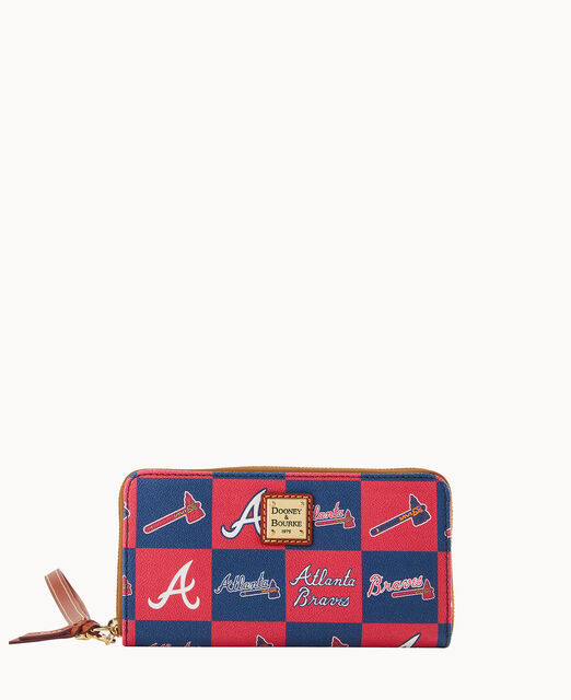 MLB Braves Large Zip Around Wristlet