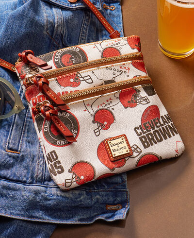 NFL Browns North South Triple Zip Crossbody