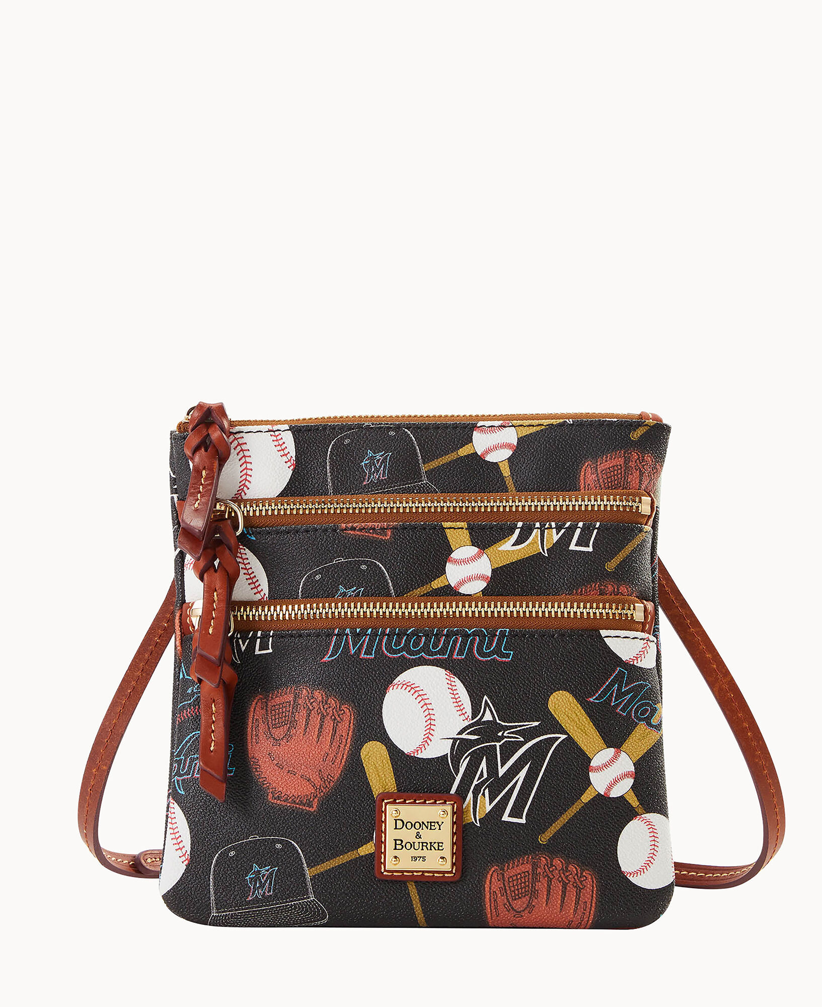 Dooney Bourke MLB Marlins North South Triple Zip Crossbody