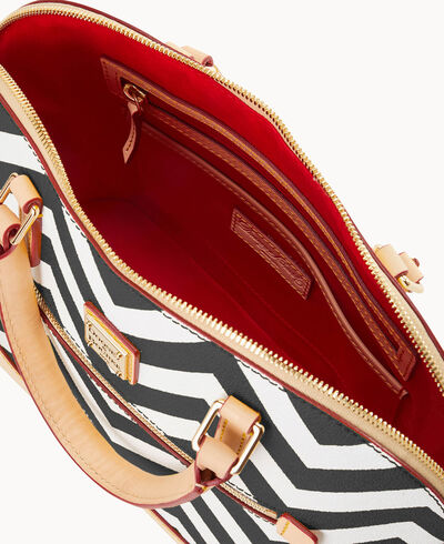 Chevron Domed Zip Satchel