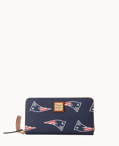 NFL Patriots Large Zip Around Wristlet