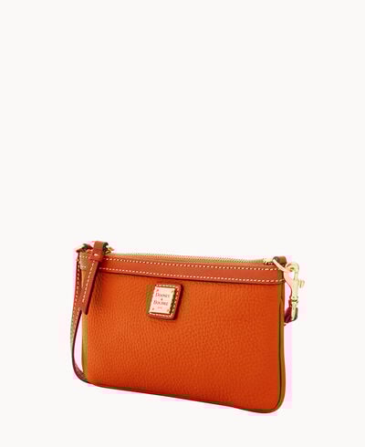 Pebble Grain Large Slim Wristlet