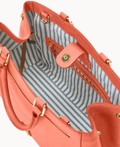 Saffiano Zip Satchel